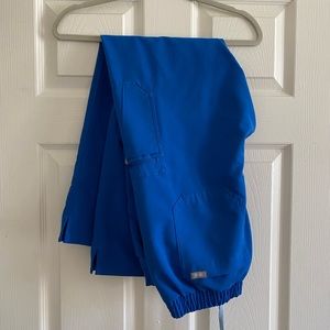 Figs women’s royal blue Yola scrub pants, size large regular